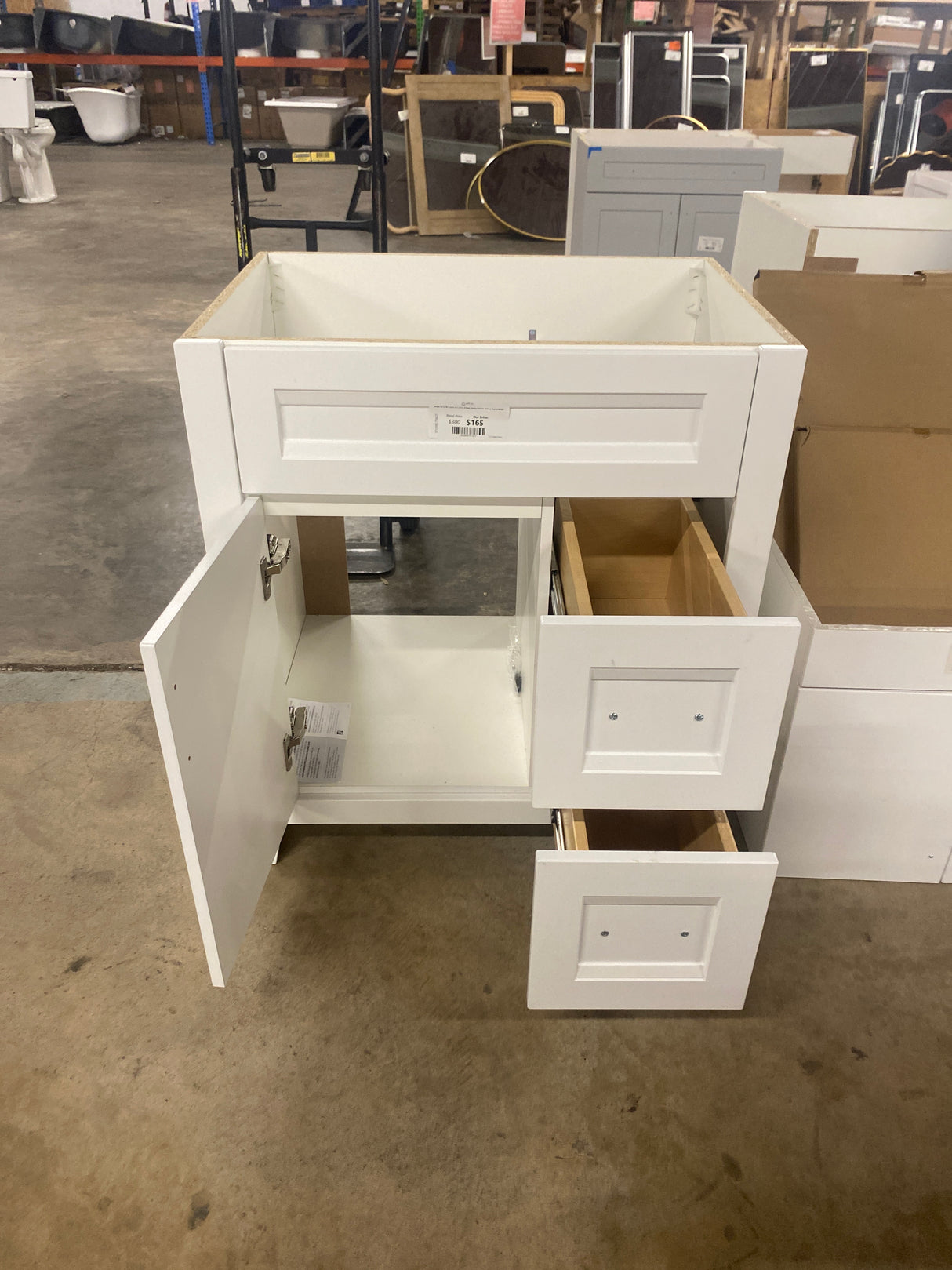 Ridge 30 in. W x 22 in. D x 34 in. H Bath Vanity Cabinet without Top in White