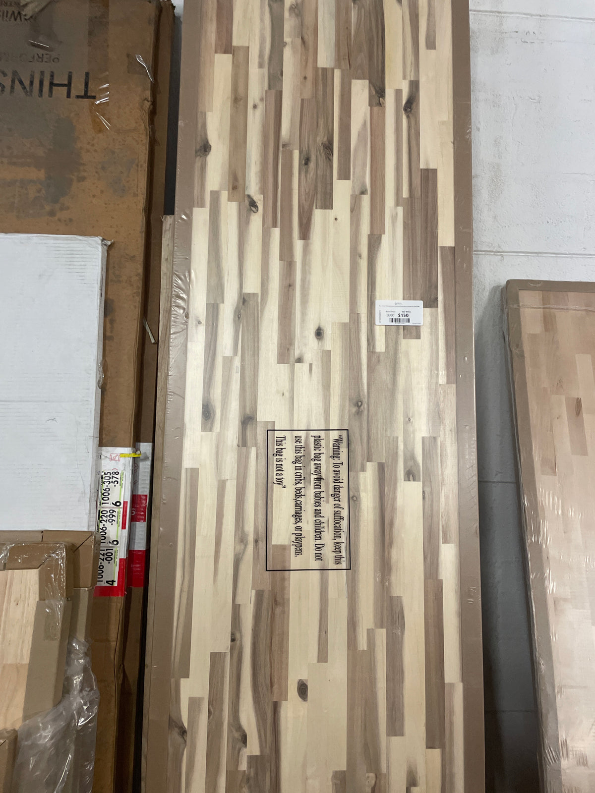 8 ft. L x 25 in. D Unfinished Acacia Solid Wood Butcher Block Countertop with Square Edge