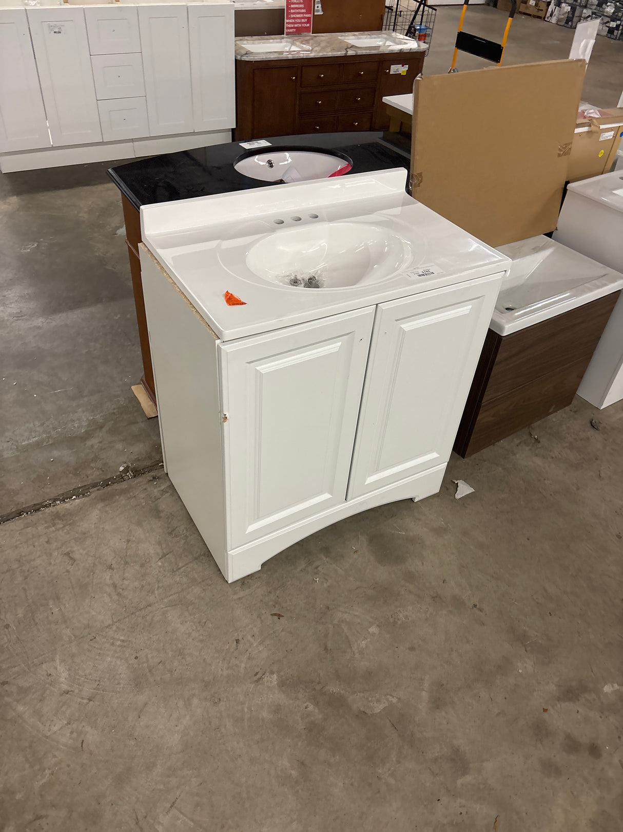 31 in. W x 19 in. D x 35 in. H Single Sink Freestanding Bath Vanity in White with White Cultured Marble Top