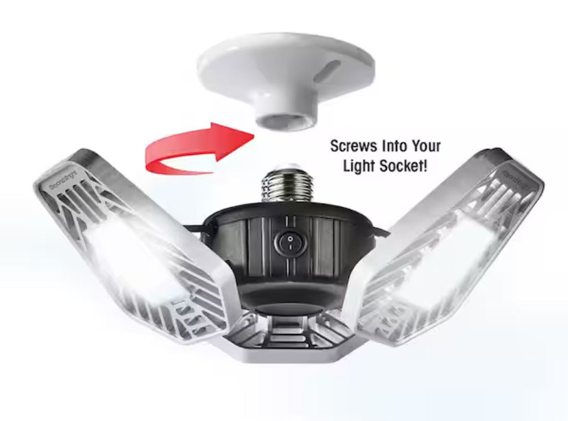 3500 Lumens 11.5 in. Single Pole Occupancy LED Flush Mount Garage Light