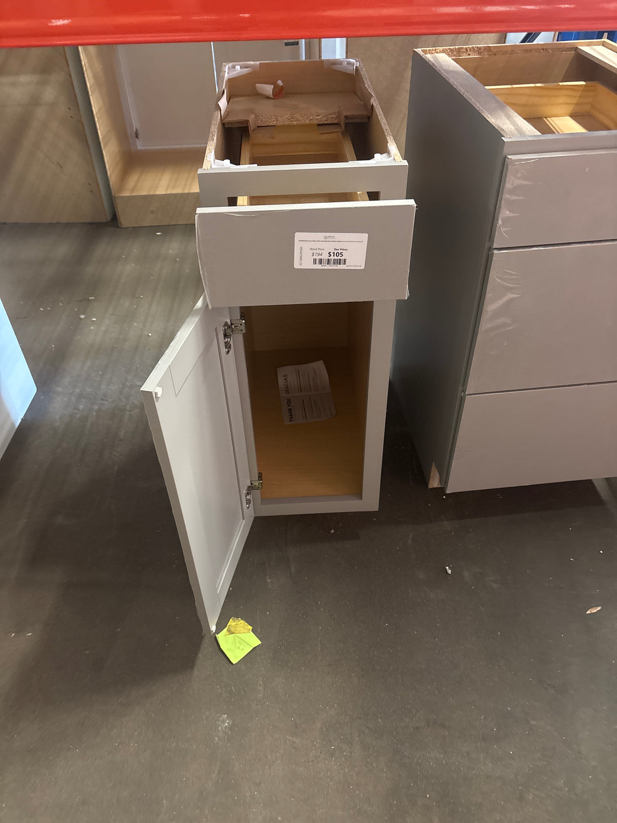 Westfield Dusk Gray Shaker Stock Assembled Base Kitchen Cabinet (12 in. W x 23.75 in. D x 35 in. H)