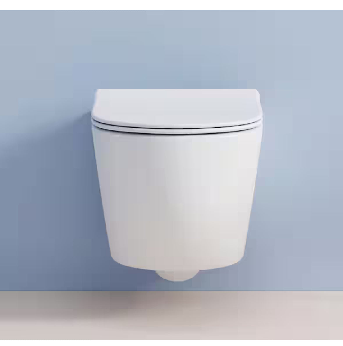 Capri 2-Piece Wall Hung Toilet 0.8/1.6 GPF Dual Flush Gravity Fed D Shape in White