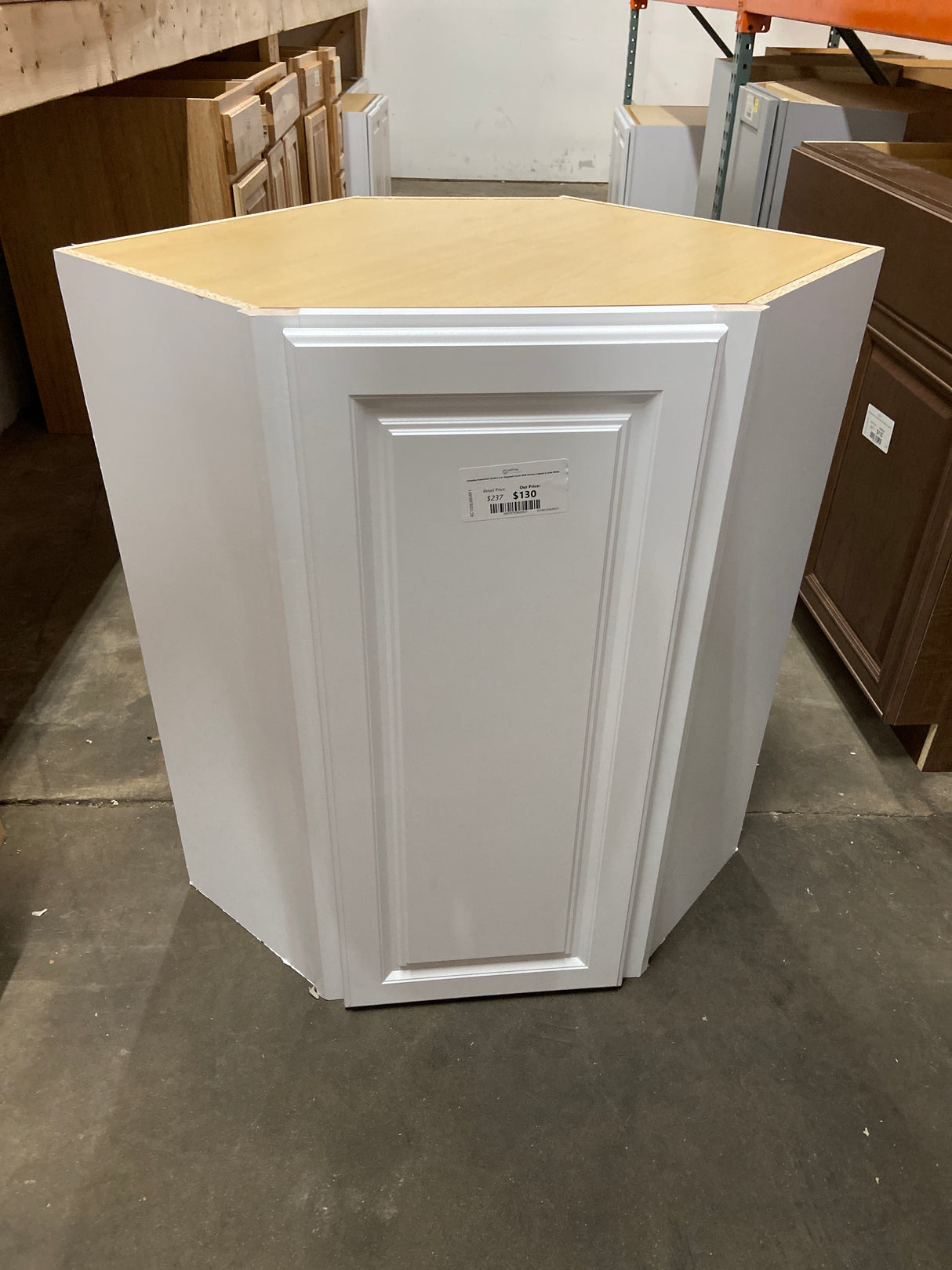 Hampton Assembled 24x36x12 in. Diagonal Corner Wall Kitchen Cabinet in Satin White