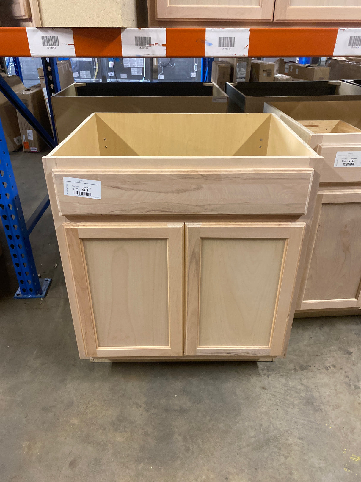 Hampton Assembled 30x34.5x24 in. Sink Base Cabinet in Unfinished Beech