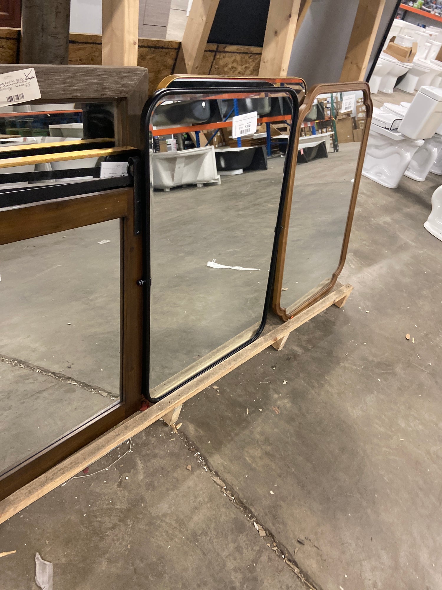 24 in. W x 36 in. H Modern Rectangle Metal Framed Pivoted Wall Vanity Mirror in Black (Set of 2)