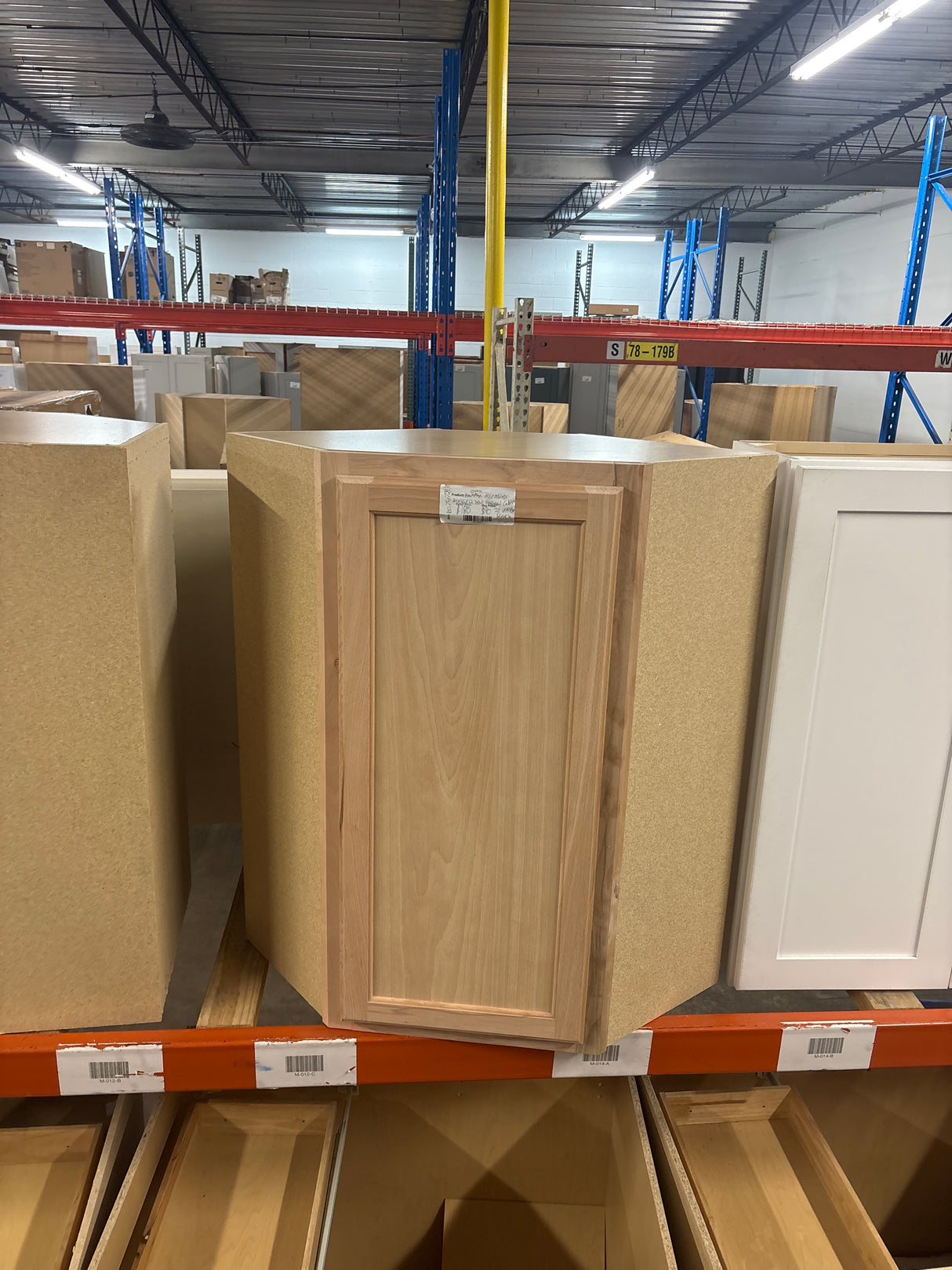 Hampton Assembled 24x36x12 in. Wall Diagonal Cabinet in Unfinished Beech