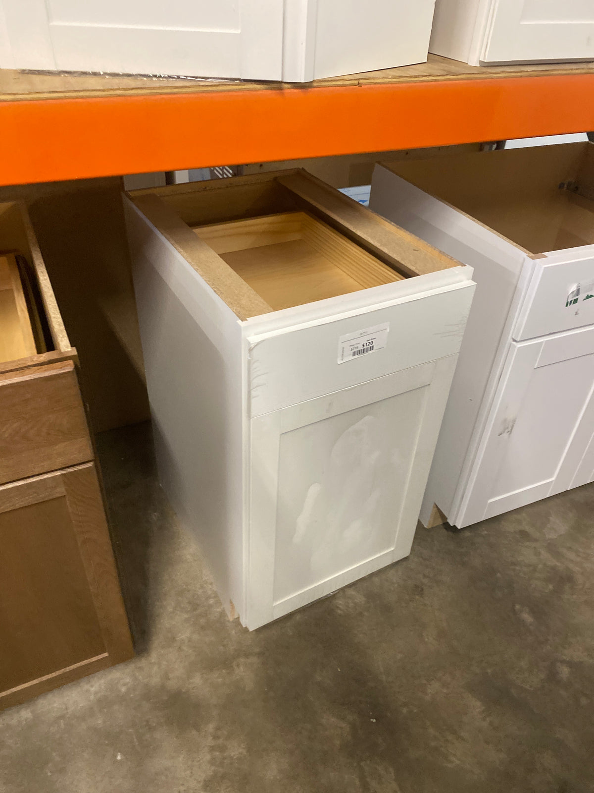 Westfield Feather White Shaker Stock Assembled Base Kitchen Cabinet (18 in. W x 23.75 in. D x 35 in. H)