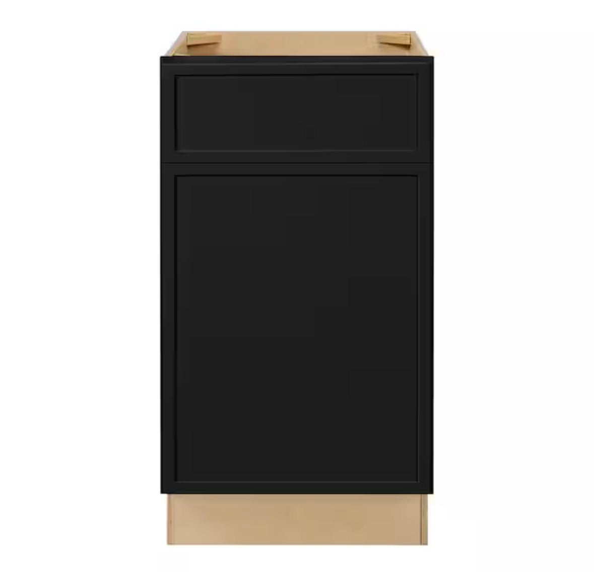 Leyton 18 in. W x 24 in. D x 34.5 in. H Ready to Assemble Plywood Slim Shaker Base Kitchen Cabinet in Raven Black