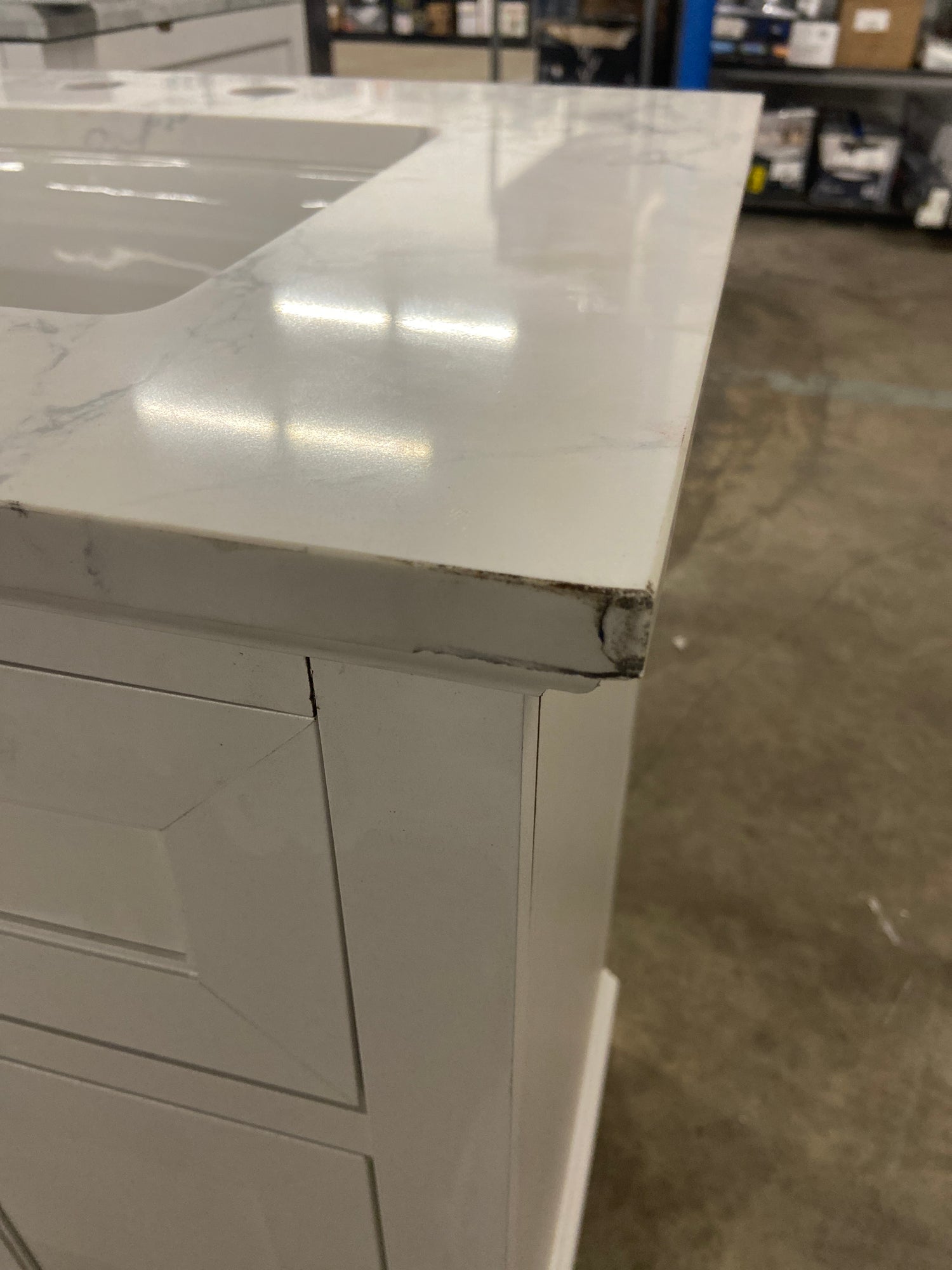 Doveton 60 in. W x 19 in. D x 34.50 in. H Bath Vanity in White with White Cultured Marble Top