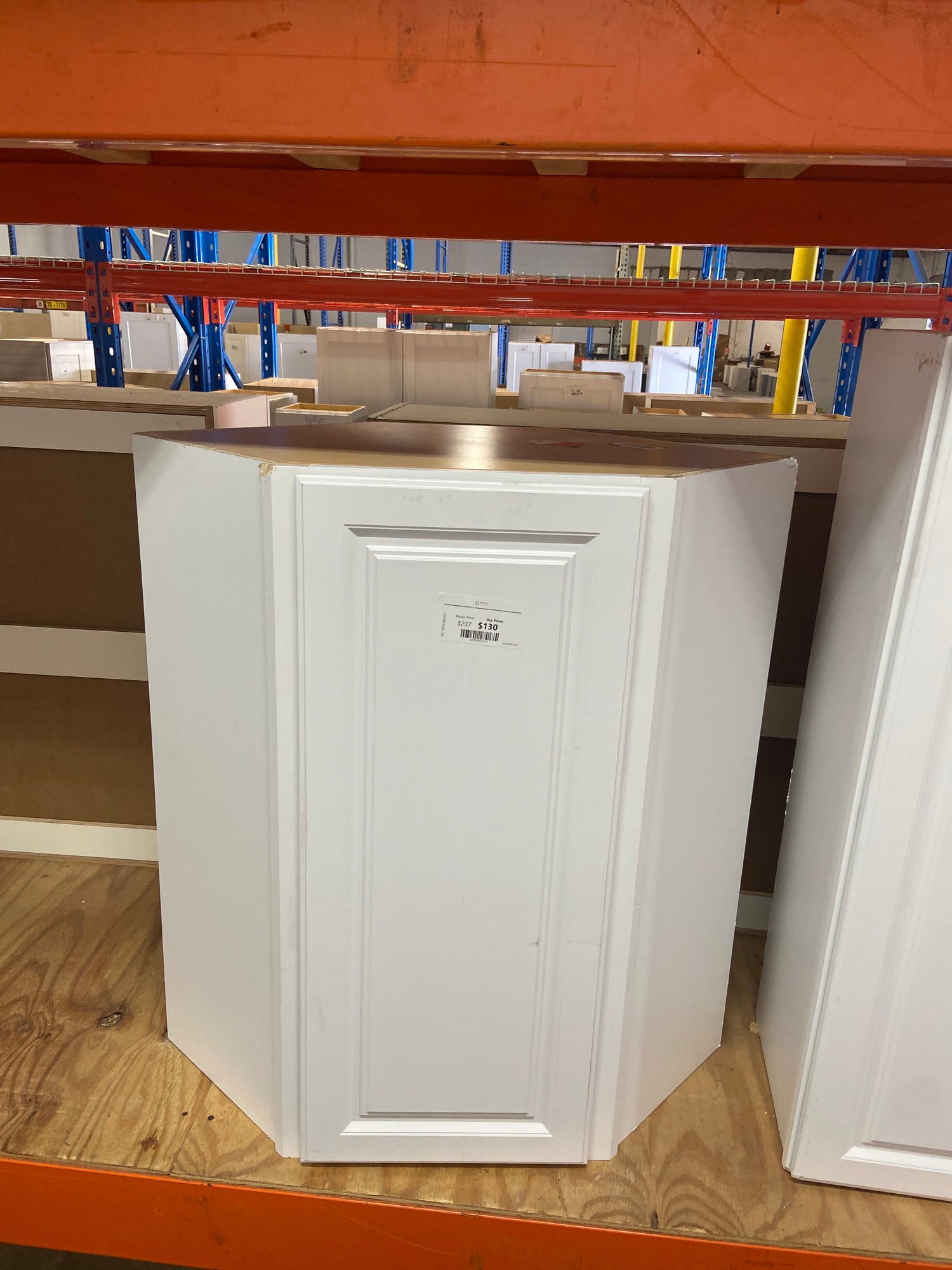 Hampton Assembled 24x36x12 in. Diagonal Corner Wall Kitchen Cabinet in Satin White