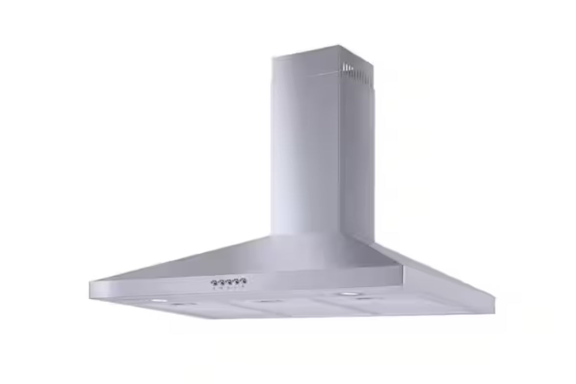 Siena 36 in. 350CFM Convertible Pyramid Wall Mount Range Hood in Stainless Steel with Charcoal Filters and LED Lighting