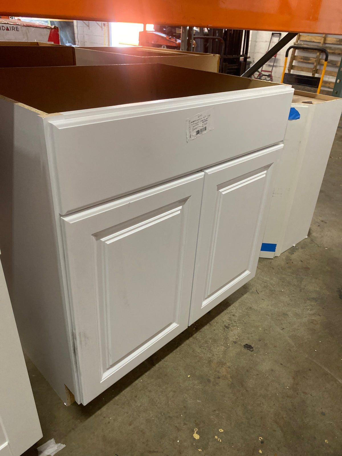 Hampton 36 in. W x 24 in. D x 34.5 in. H Assembled Sink Base Kitchen Cabinet in Satin White