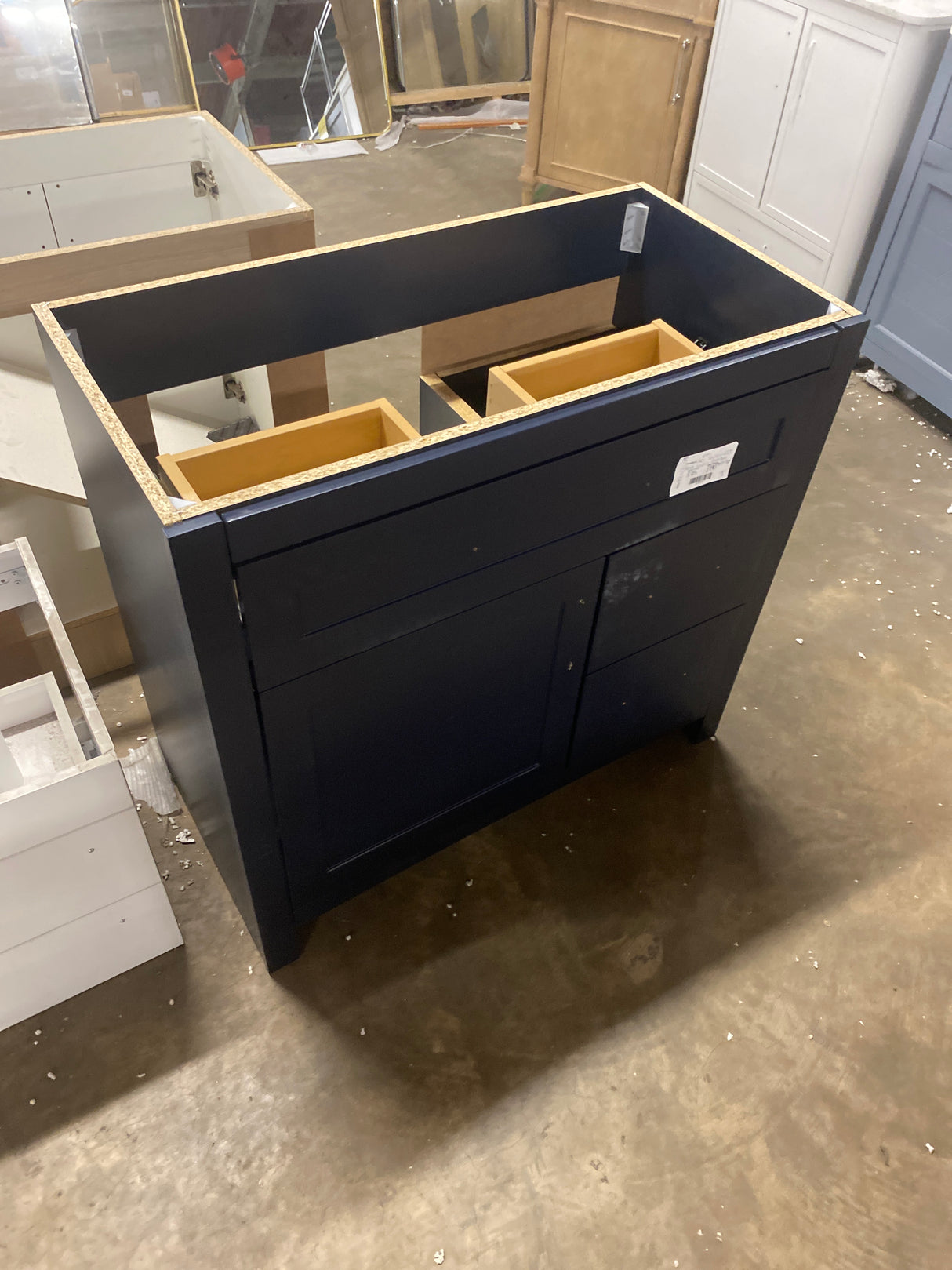 Clady 36.5 in. W x 18.75 in. D Bath Vanity in Deep Blue with Cultured Marble Vanity Top in Silver Ash with White Sink