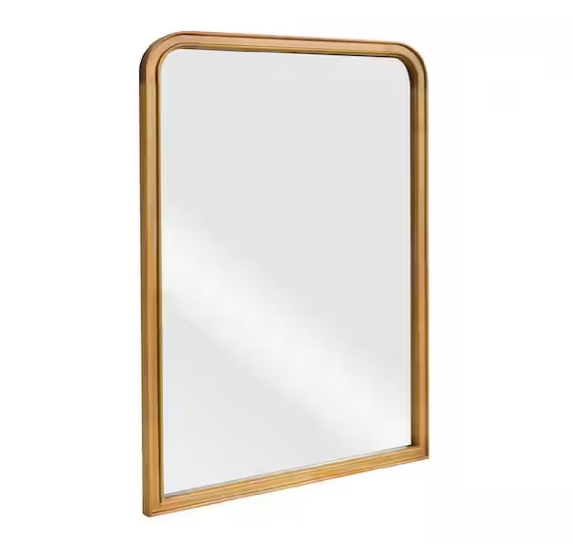 20 in. W x 30 in. H Rectangle Bonnevaux Natural Pine Wood Finish Wall Mirror - Right-Angled Bottom French Country