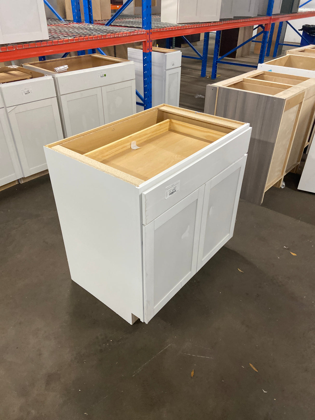 Westfield Feather White Shaker Stock Assembled Base Kitchen Cabinet (36 in. W x 23.75 in. D x 35 in. H)