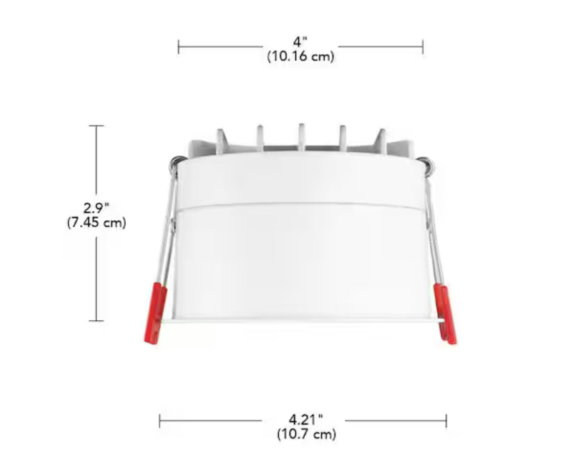 Trimless Integrated LED 4 in Round Canless Recessed Light for Kitchen Bathroom Livingroom, White Soft White