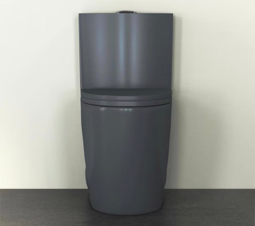 Reno 1-Piece 1.1/1.6 GPF Siphon Dual Flush Elongated ADA Chair Height Toilet in Charcoal Gray, Seat Included