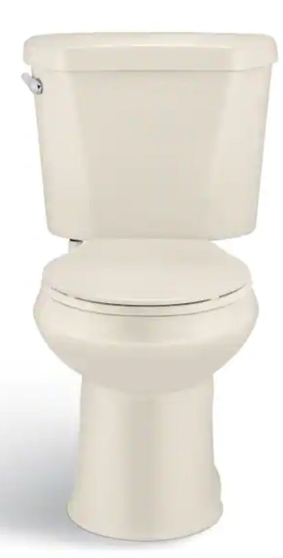 2-piece 1.28 GPF High Efficiency Single Flush Elongated Toilet in Bone