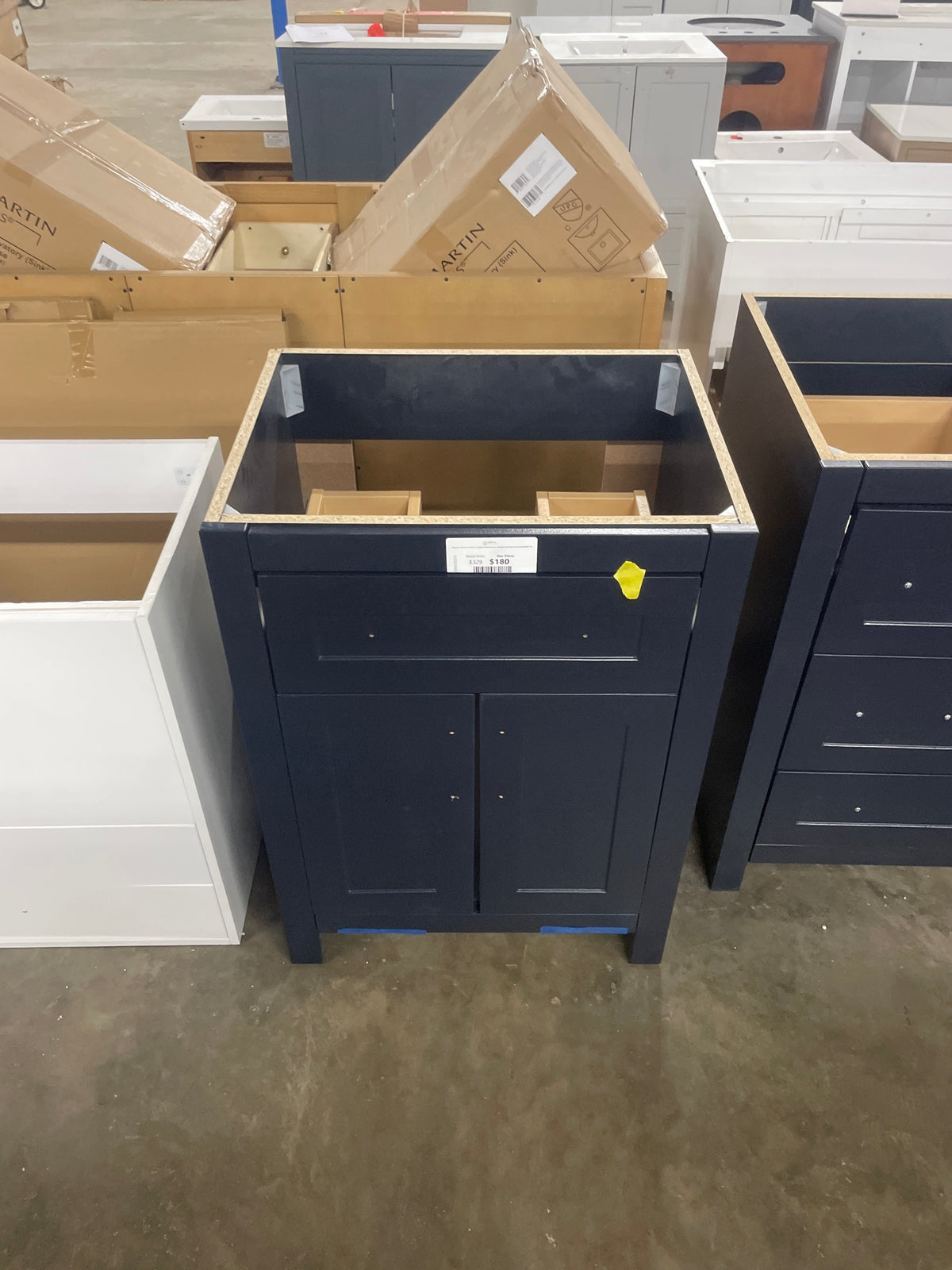 Clady 25 in. W x 19 in. D x 35 in. H Single Sink Bath Vanity in Deep Blue without Top
