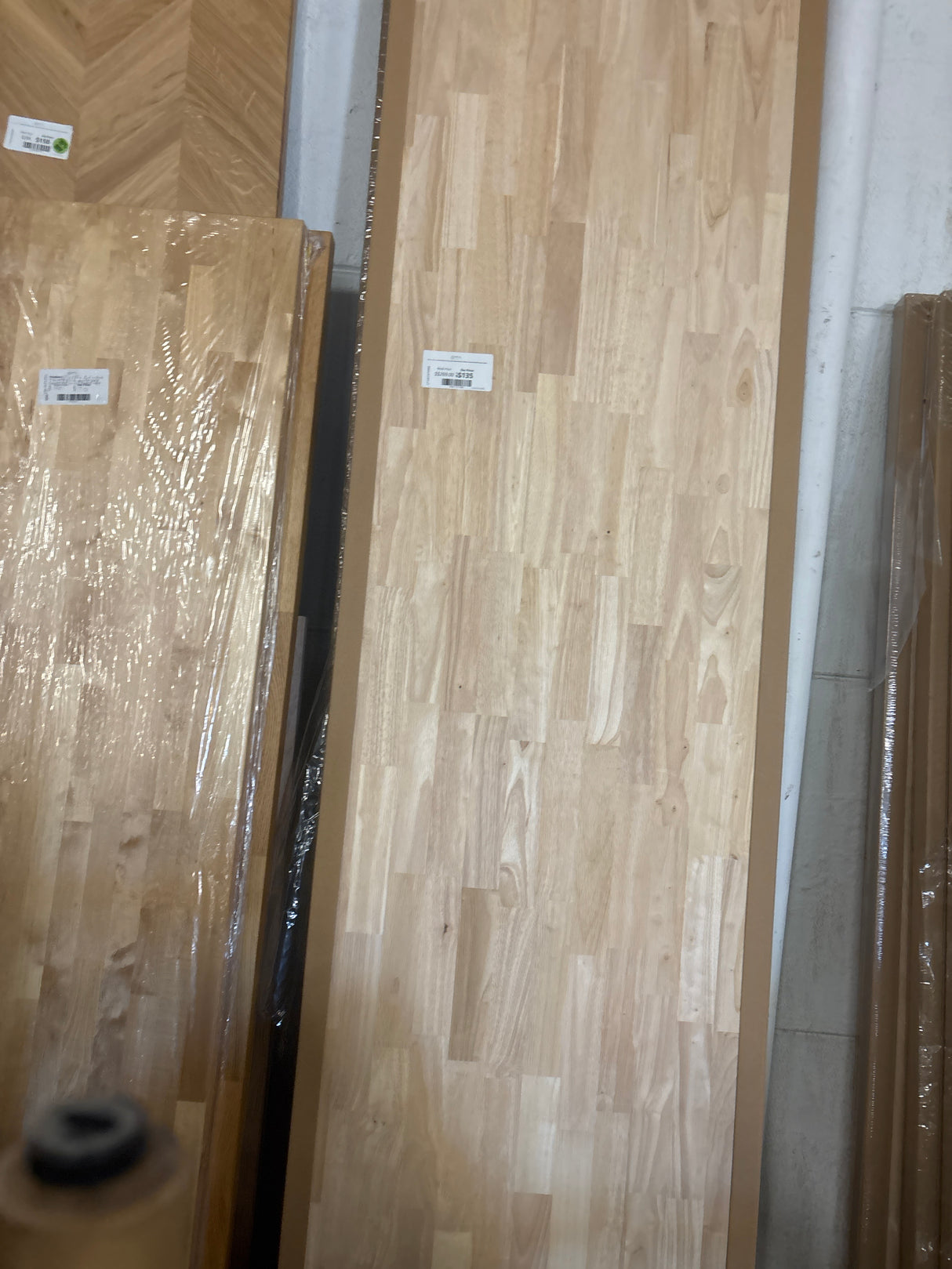 8 ft. L x 25 in. D Unfinished Hevea Solid Wood Butcher Block Countertop With Square Edge