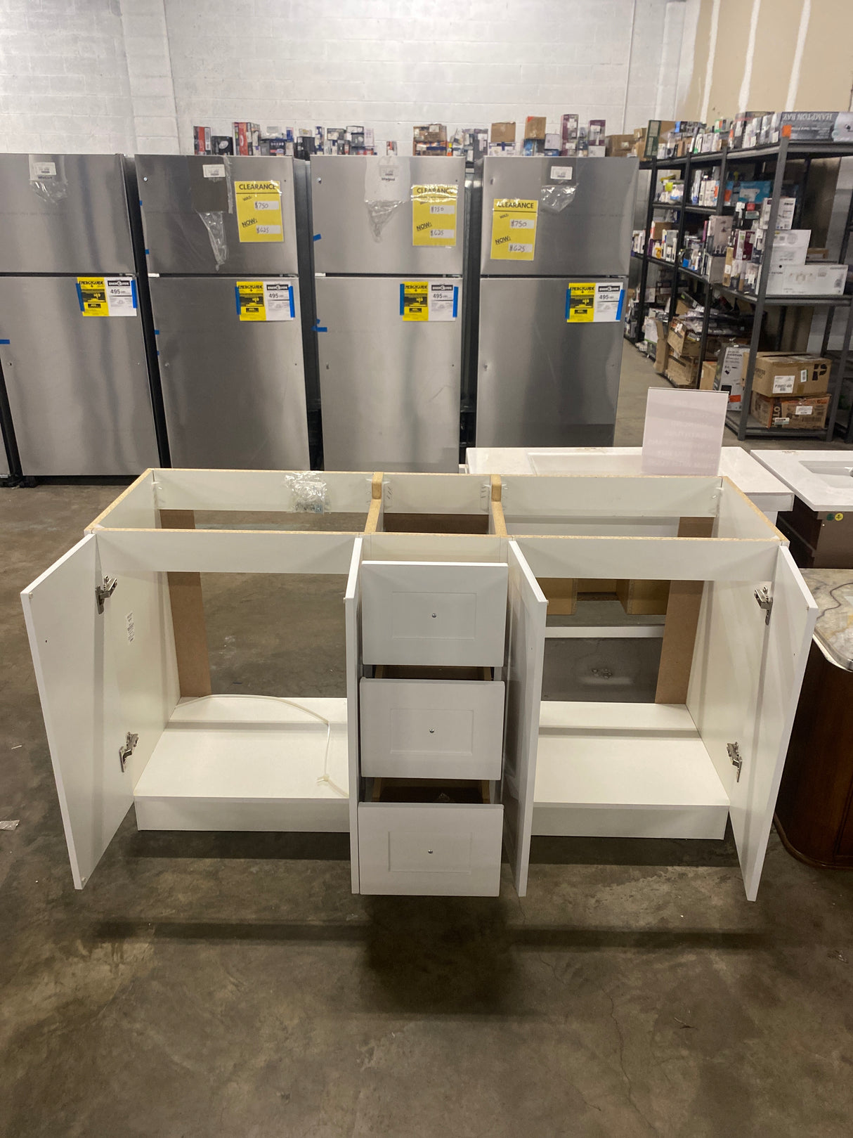 Bannister 61 in. Double Sink White Bath Vanity without Top