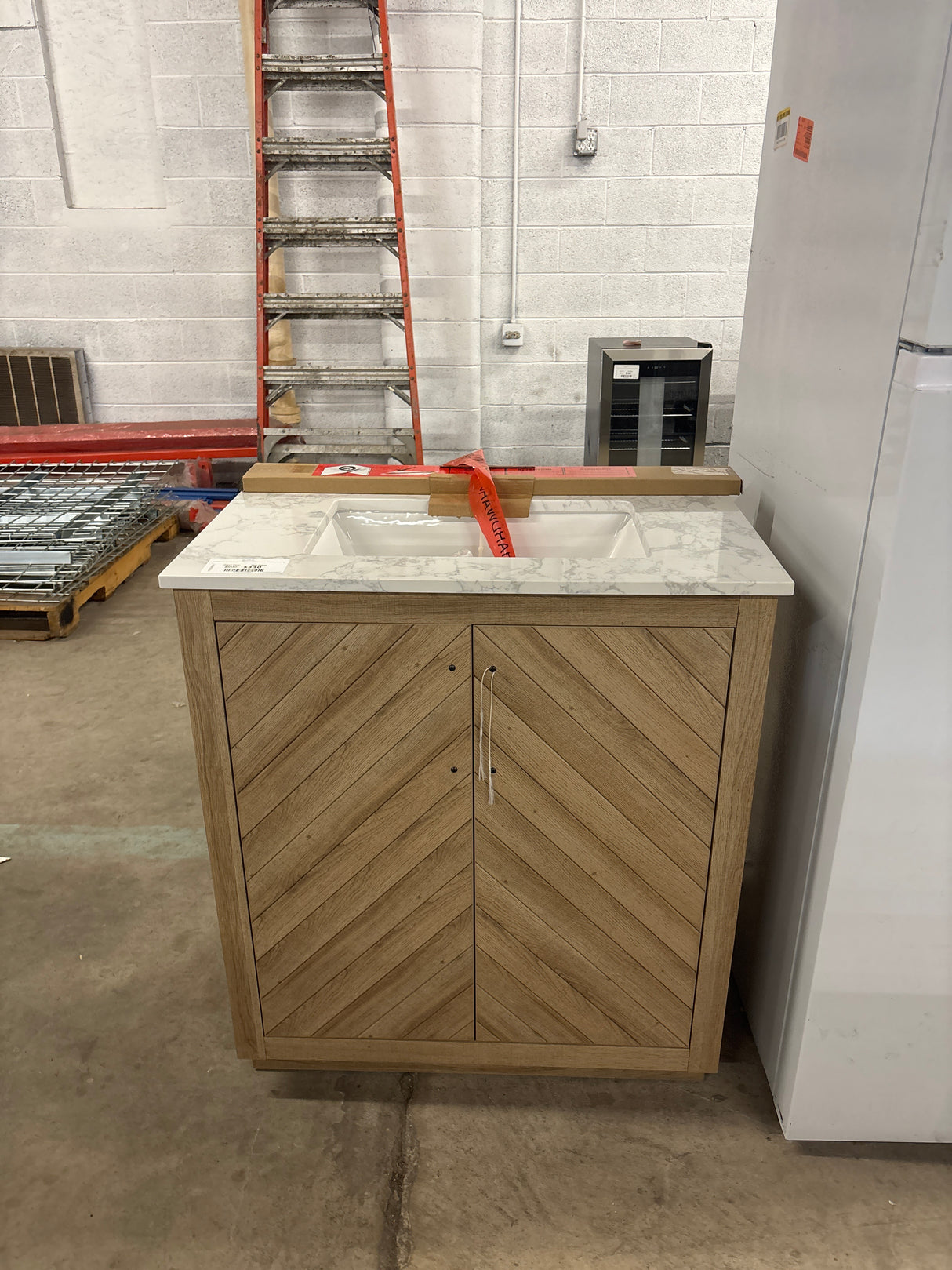 Huckleberry 30 in. W x 19 in. D x 34.5 in. H Bath Vanity in Weathered Tan with White Cultured Marble Top