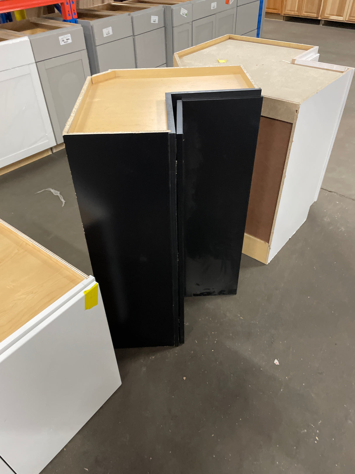 Shaker 24 in. W x 12 in. D x 39 in. H Assembled Diagonal Corner Wall Cabinet in Black