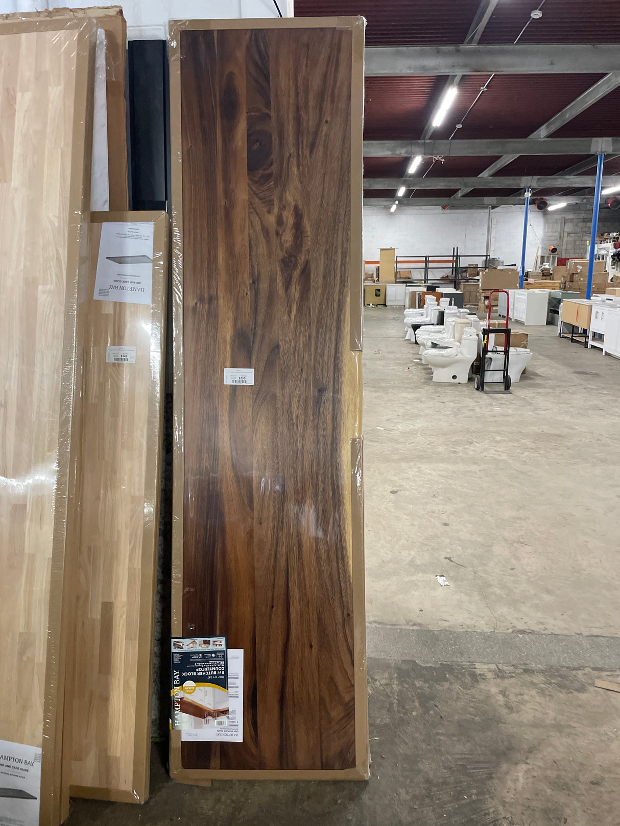 8 ft. L x 25 in. D Finished Saman Solid Wood Butcher Block Countertop in with Live Edge