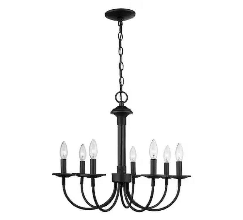 7-Light Oil Rubbed Bronze Candle Chandelier Light Fixture