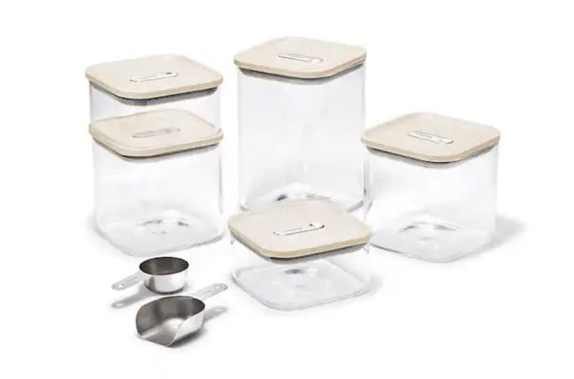 14-piece Cream Glass Airtight Container Set