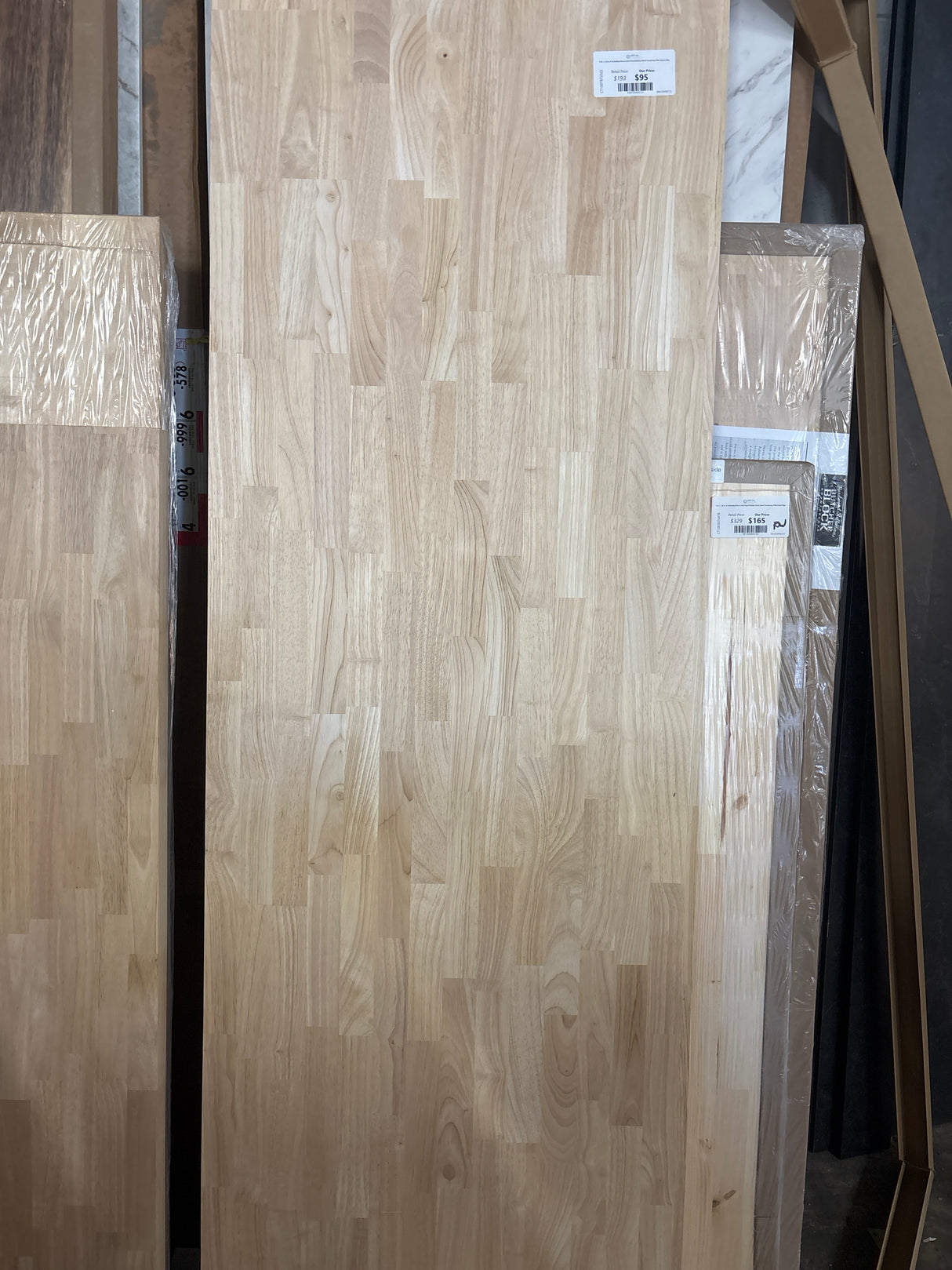 6 ft. L x 25 in. D Unfinished Hevea Solid Wood Butcher Block Countertop With Square Edge