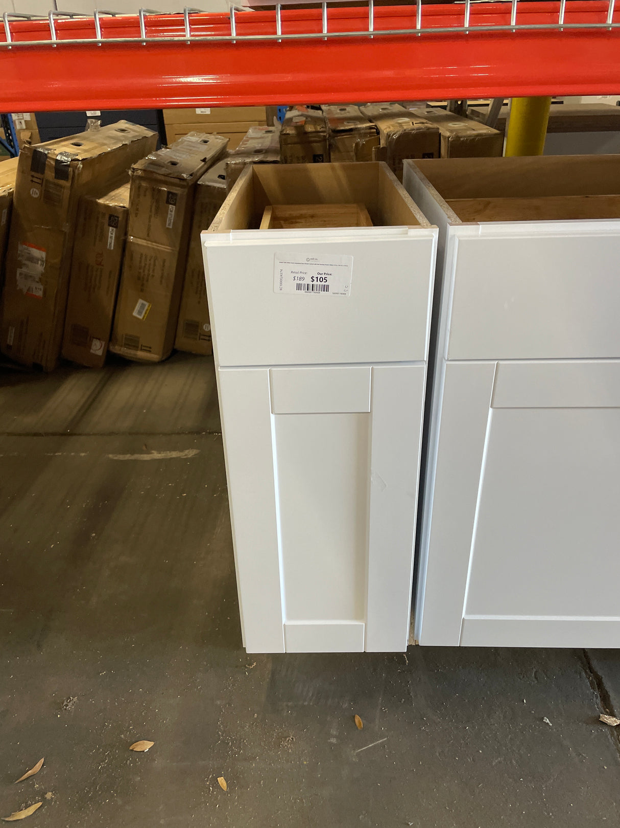 Shaker Satin White Stock Assembled Base Kitchen Cabinet with Ball-Bearing Drawer Glides (12 in. x 34.5 in. x 24 in.)