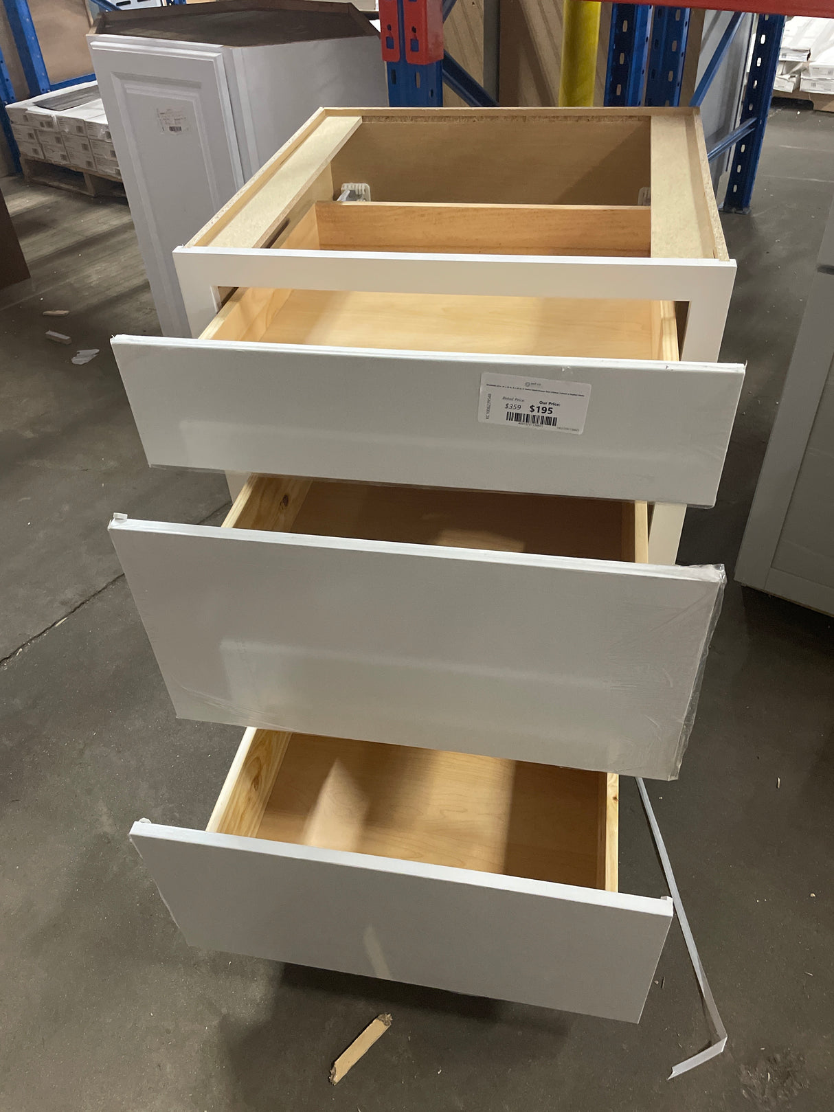 Westfield 24 in. W x 24 in. D x 35 in. H Shaker Stock Drawer Base Kitchen Cabinet in Feather White