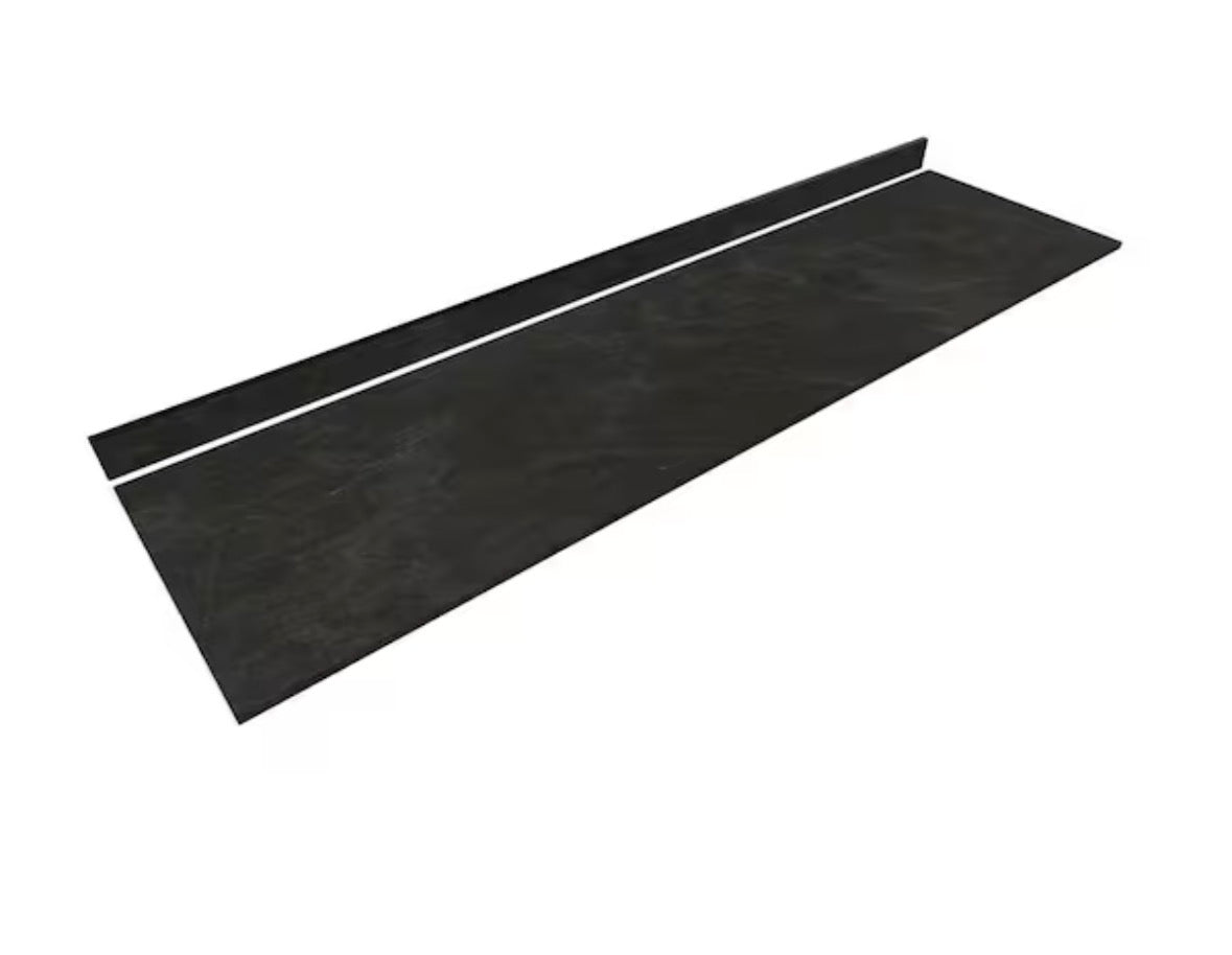 8 ft. L x 25 in. D Engineered Composite Countertop in Black Amani with Satin Finish
