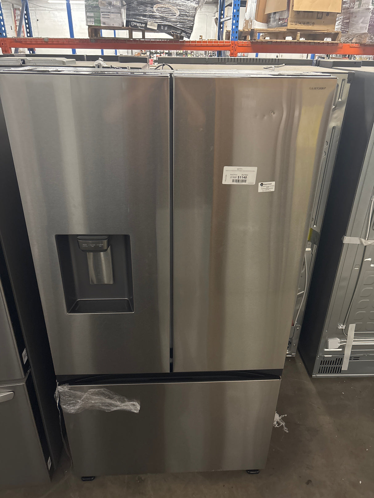 Samsung 36 in. 26 cu. ft. Counter Depth 3-Door French Door Refrigerator in Stainless Steel with External Water and Ice Dispenser