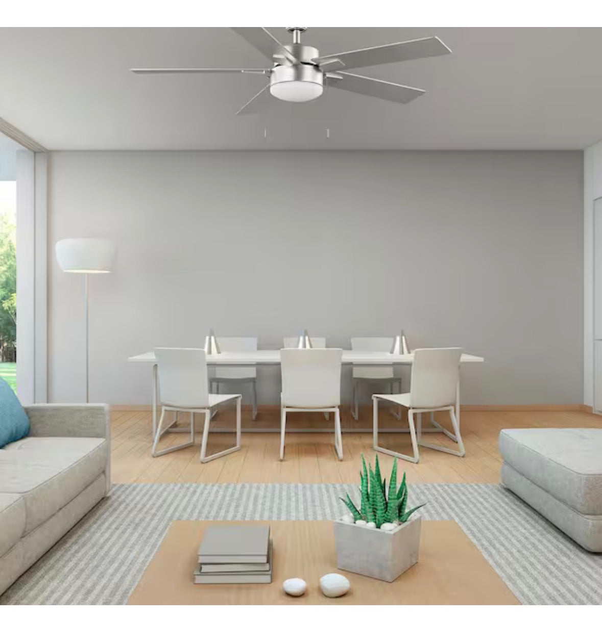 52 in. Corwin Indoor/Outdoor Silver LED Ceiling Fan with Light Kit