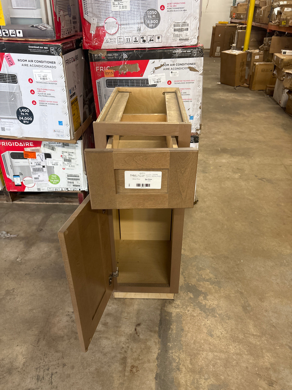 12in. W Base Kitchen Cabinet in Smoked Cashew (12in. W 34.5in. H 24in. D)