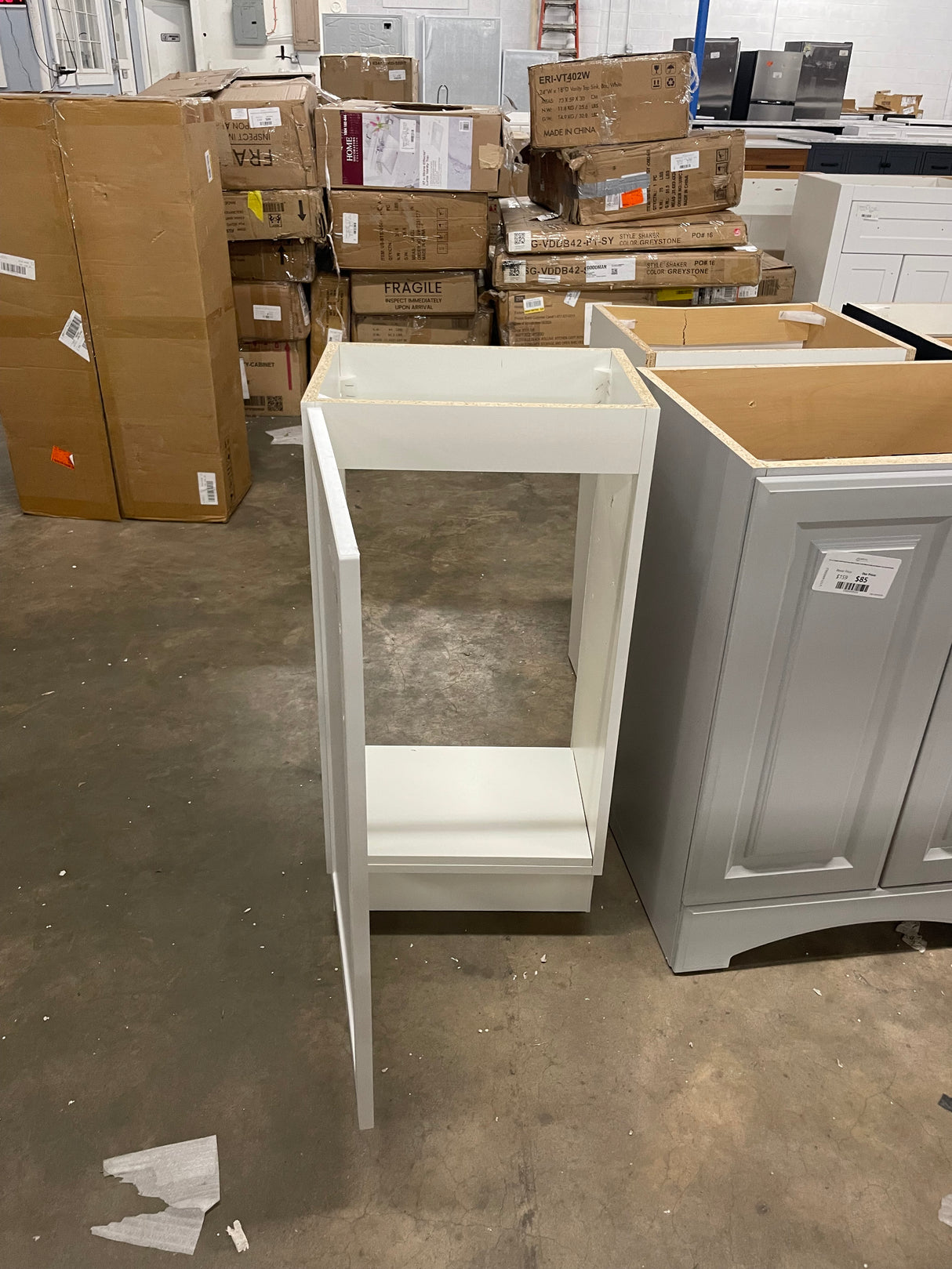 19 in. W x 18 in. D x 34 in. H Single Sink Freestanding Bath Vanity in White without Top