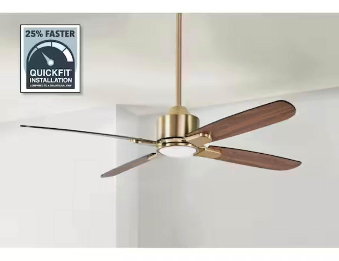 Chelia 56 in. Indoor Gold LED Ceiling Fan with Reversible Blades and Color Changing Technology