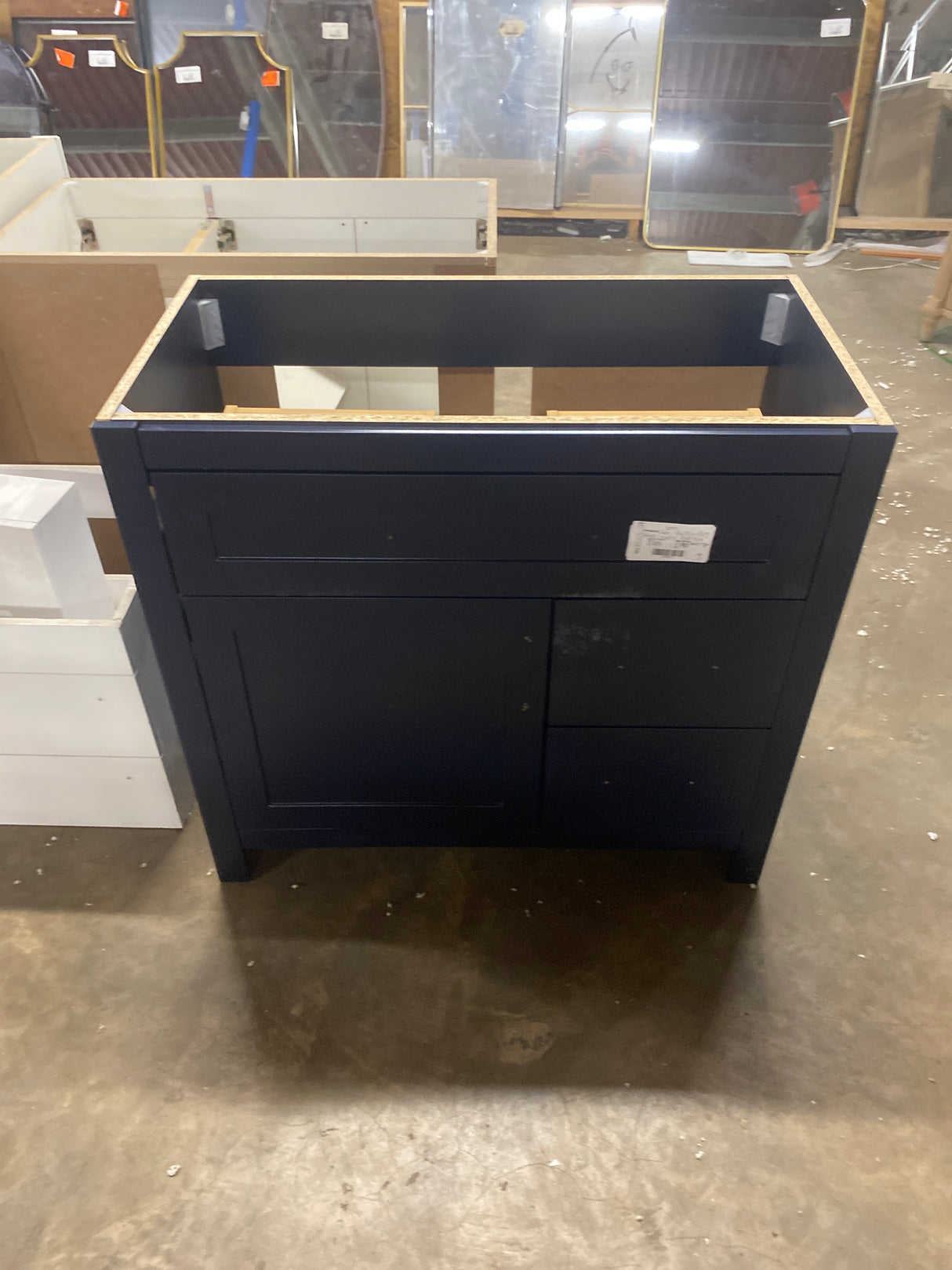 Clady 36.5 in. W x 18.75 in. D Bath Vanity in Deep Blue with Cultured Marble Vanity Top in Silver Ash with White Sink
