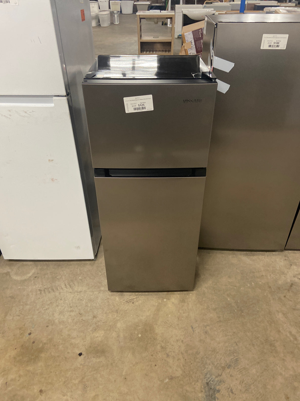 4.5 cu. ft. 2-Door Mini Refrigerator in Platinum Steel with Freezer