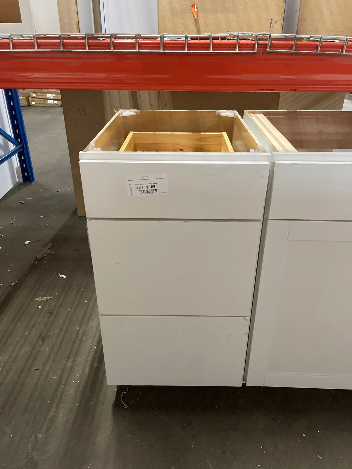Westfield 18 in. W x 23.75 in. D x 35 in. H Shaker Stock Drawer Base Kitchen Cabinet in Feather White