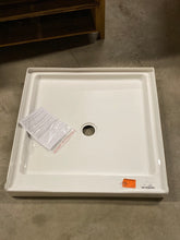 Load image into Gallery viewer, Industrial 36 in. L x 36 in. W Corner Shower Pan Base with Corner Drain in High Gloss White
