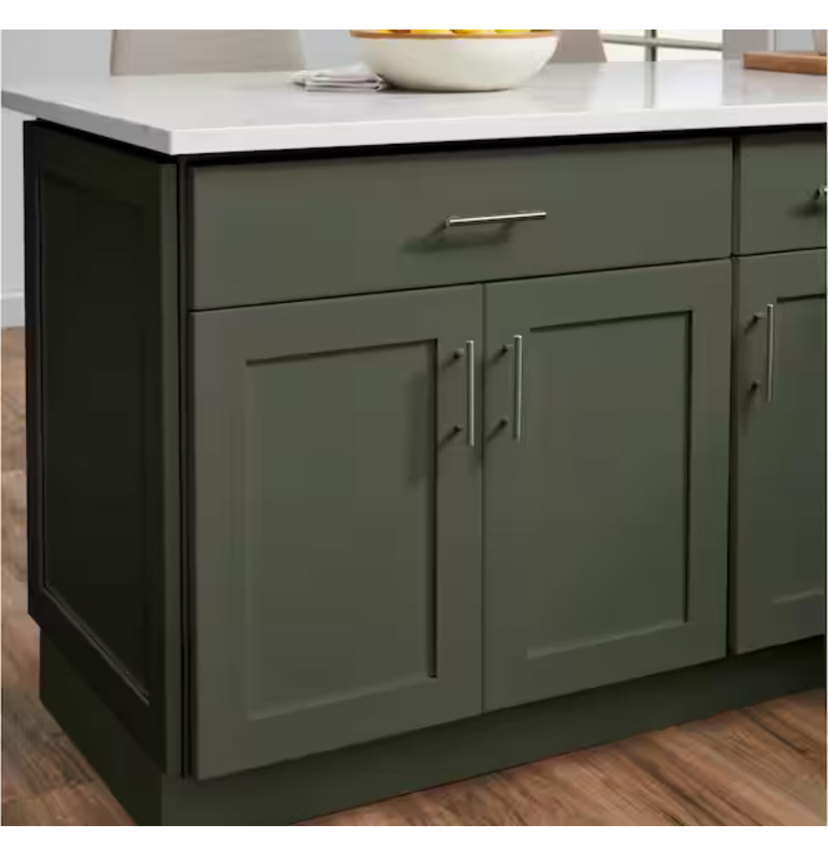 Avondale 24 in. W x 24 in. D x 34.5 in. H Ready to Assemble Plywood Shaker Base Kitchen Cabinet in Fern Green