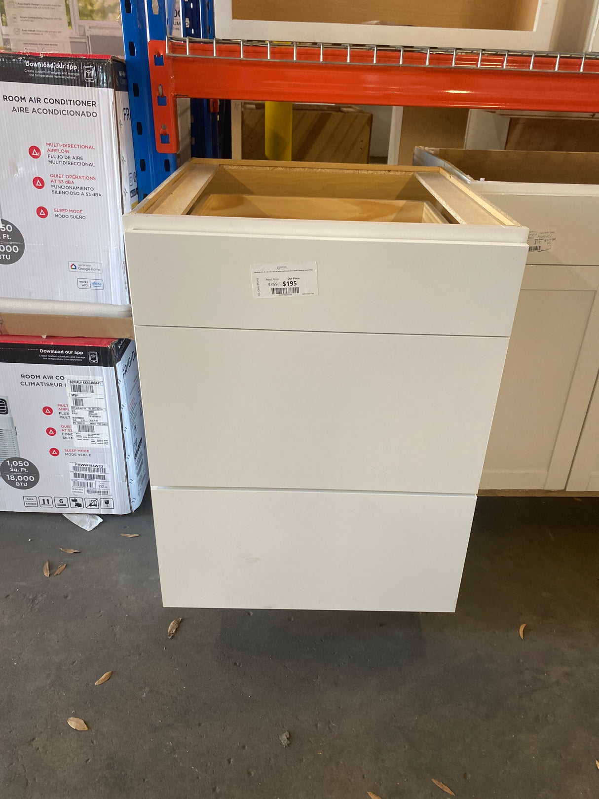 Westfield 24 in. W x 24 in. D x 35 in. H Shaker Stock Drawer Base Kitchen Cabinet in Feather White