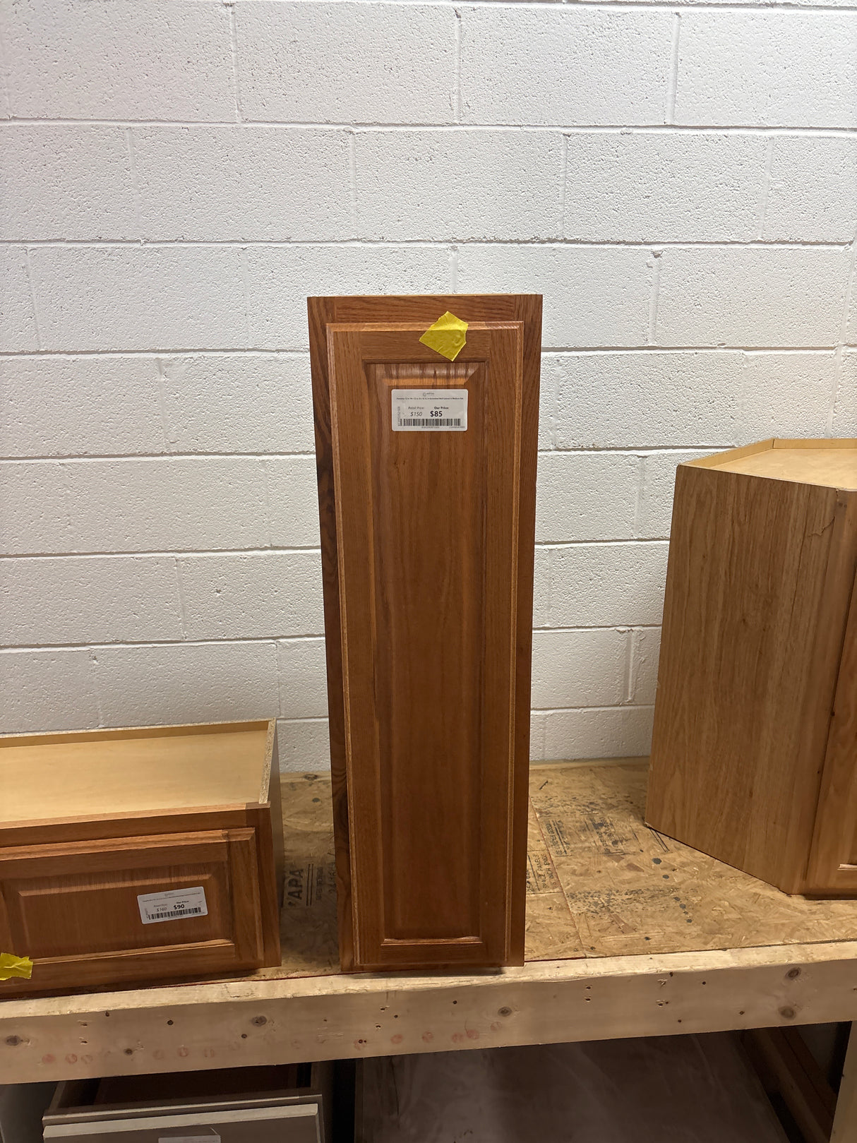 Hampton 12 in. W x 12 in. D x 42 in. H Assembled Wall Cabinet in Medium Oak