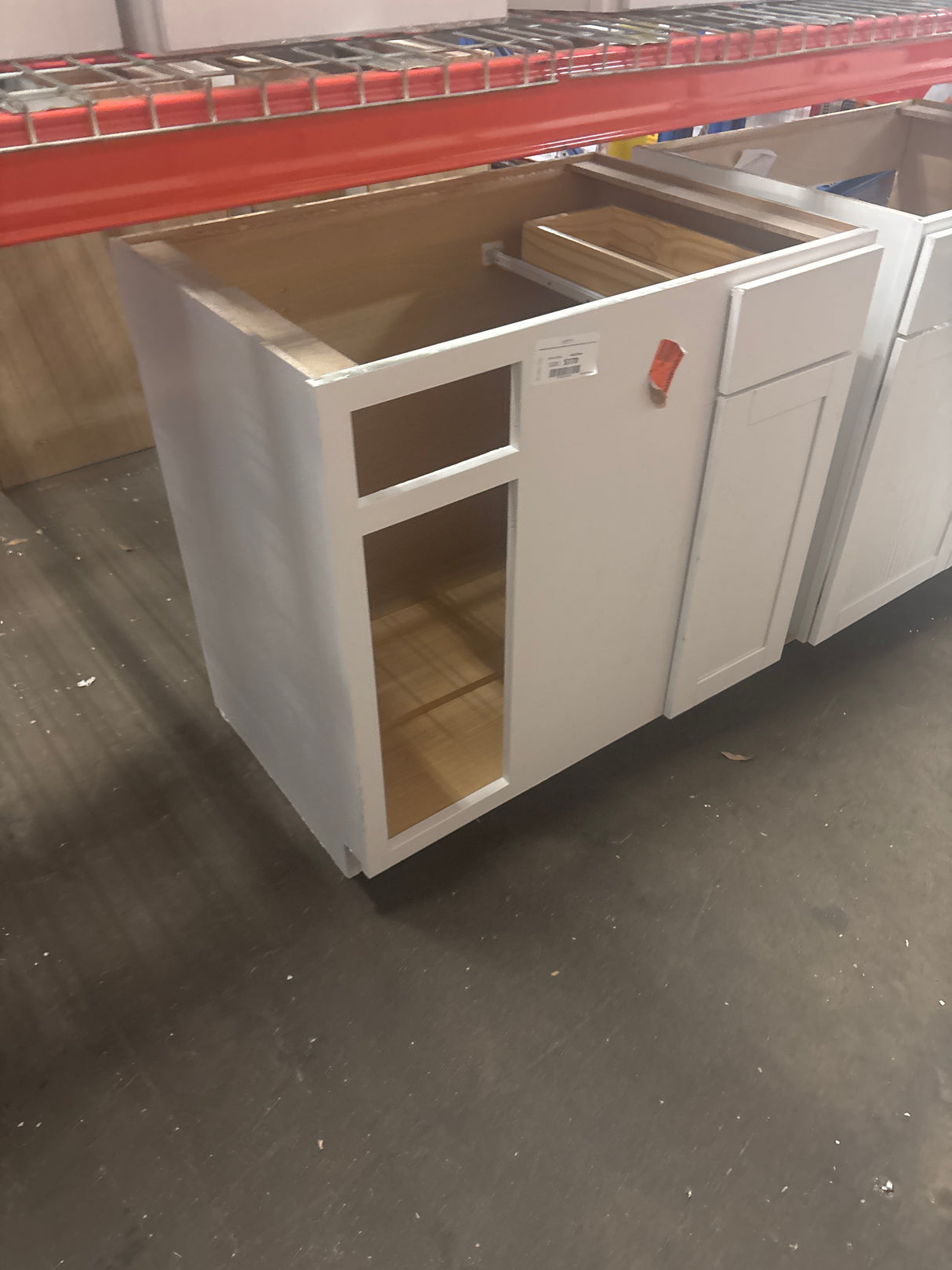 Westfield Feather White Shaker Stock Blind Corner Base Kitchen Cabinet (36 in. W x 23.75 in. D)