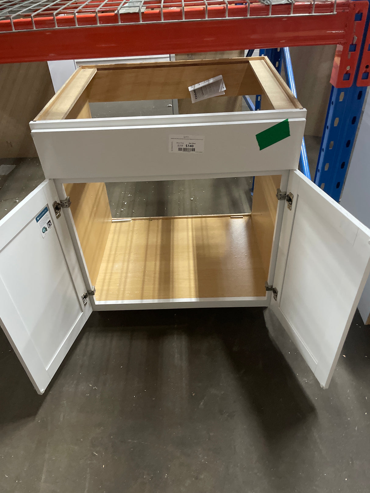 Westfield Feather White Shaker Stock Sink Base Kitchen Cabinet (30 in. W x 23.75 in. D x 35 in. H)