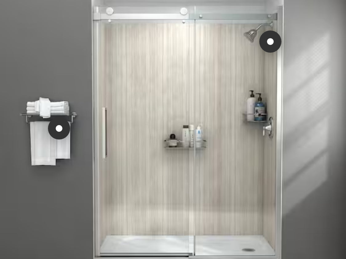 Passage Corner Shower Shelf in Brushed Metal