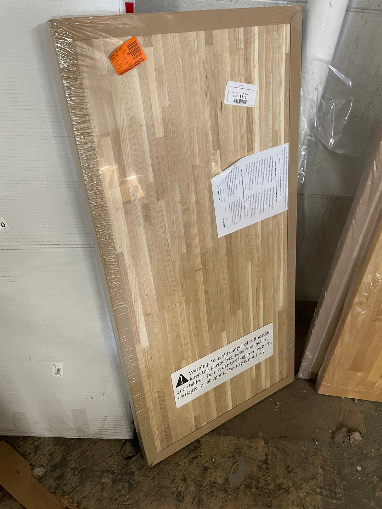 4 ft. L x 25 in. D Unfinished Oak Solid Wood Butcher Block Countertop with Eased Edge